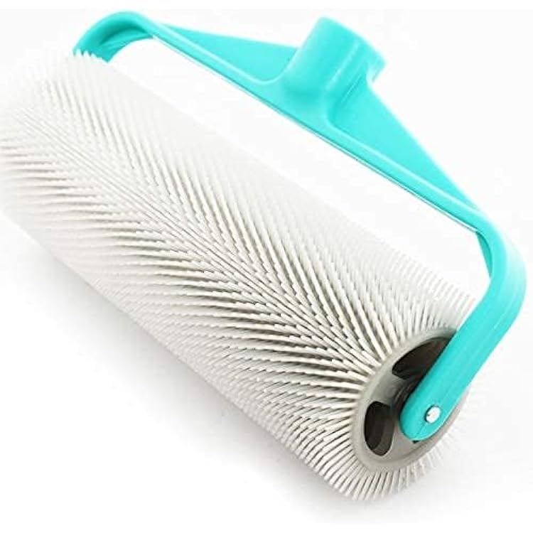 about 9 inches 23cm Spiked Roller Bubble-Buster for Epoxy Flooring, Urethane, Liquid Porcelain Resin, Self-Leveling Cement, and Mortar