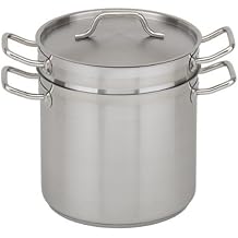 Royal Industries Double Boiler with Lid, 16 qt, 11" x 10.4" HT, Stainless Steel, Commercial Grade - NSF Certified
