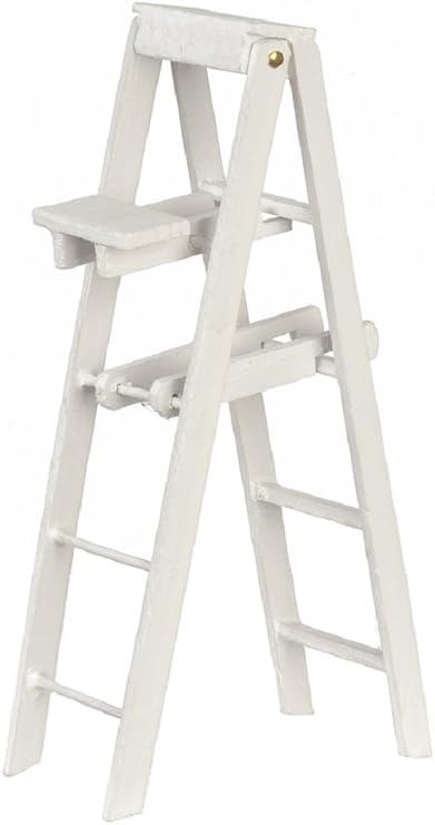 Melody Jane Dollhouse White Step Ladders Large Miniature Decorators Accessory
