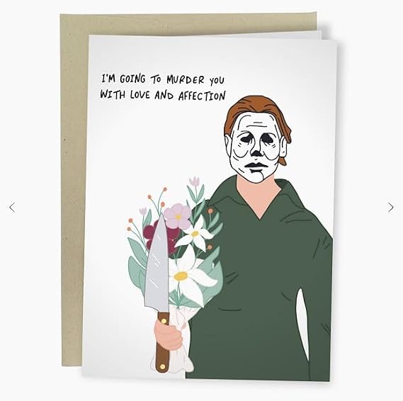 Sleazy Greetings Funny Anniversary Card for Husband or Wife - October Halloween Birthday Card - Valentine's Day Card for Him or Her - Murder You With Love and Affection - Halloween Card for Adults
