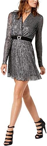 Just Cavalli Womens Snake Buckle Wrap Dress, Silver, 14