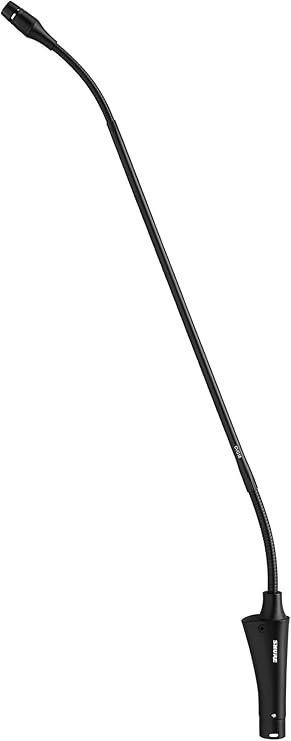 Shure Centraverse CVG Gooseneck Condenser Microphone - Black | Cardioid gooseneck condenser mic with 18-inch neck, inline preamp, windscreen and mounting flange for podiums