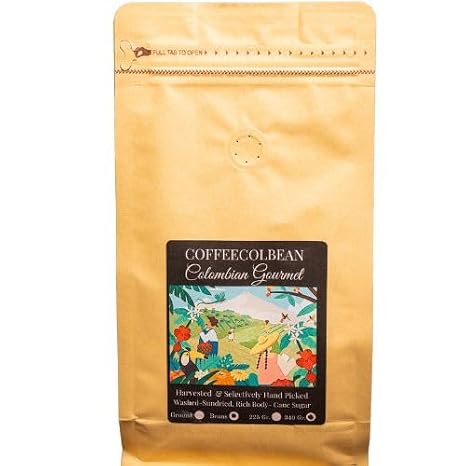 GROUND COLOMBIAN COFFEE 340gr, 25% of Profits go directly to farmers. Coffeecol Gourmet Selection, Organic and Hand Picked by our Local farmers, Med-Dark Roast Smooth & Delicious.