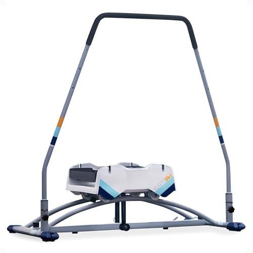 Aeroski Ski Simulator Workout Machine w Recoil Spring Resistance, 2 Poles & VR Goggles - Low Impact Elliptical Exercise Equipment for Home and Gym