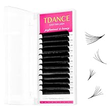 TDANCE Easy Fan Lash Extension Rapid Blooming Volume Eyelash Extensions C CC D DD J B L Curl 0.03-0.12mm Thickness Easy Fan Volume Lashes Self Fanning Eyelashes Extension (0.05-CC,12 mm)