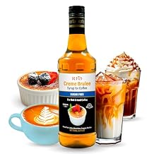 RIO Creme Brulee Sugar Free Coffee Syrup Low Calorie, Silky & Toasty Flavor for Hot or Iced Drinks, Lattes & Macchiatos, Barista-Grade Zero-calorie sweetener, Skinny syrups sugar free 700ml