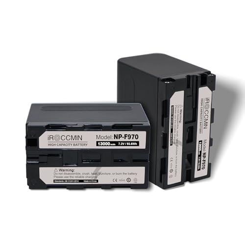 2Pcs NP-F970 Battery,13000mAh for Sony DCR-VX2100, DSR-PD150, DSR-PD170, FDR-AX1, HDR-AX2000, HDR-FX1, HDR-FX7, HDR-FX1000, HVL-LBPB, HVR-HD1000U, HVR-V1U, HVR-Z1P