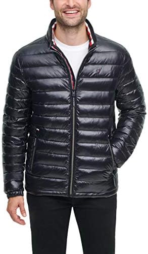 Tommy Hilfiger Mens Wetlook Lightweight Puffer Jacket