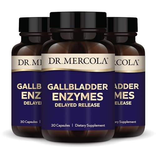 Dr. Mercola Gallbladder Enzymes - Gallbladder & Digestive Health Support - Includes Pancreatic Protease, Amylase & Lipase - Non-GMO, Gluten-Free & Soy-Free - 90 Delayed Release Capsules 90 Servings