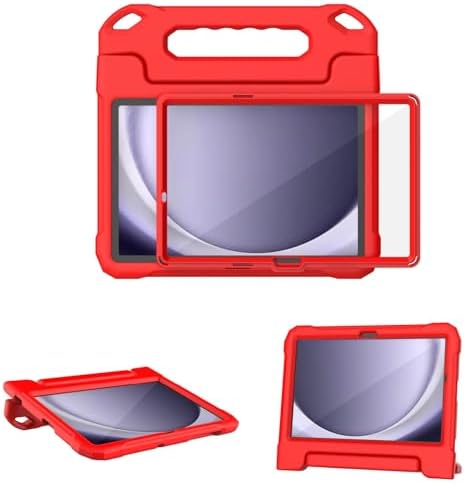 MAISON Kids Case for Samsung Galaxy Tab A9 Plus 11 Inch 2023 Release SM-X210X216X218 Shockproof Tab A9 Case with Built-in Screen Protector Lightweight Stand Tablet Cover Red