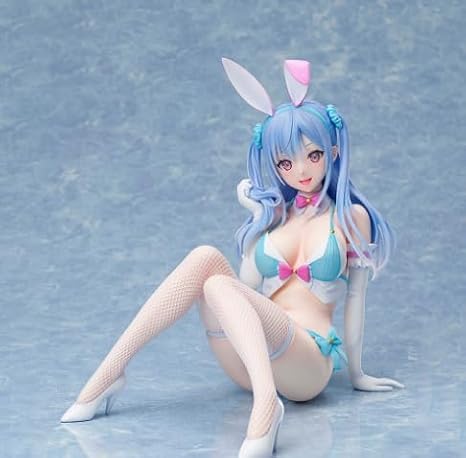 Removable Clothes Naughty Figure 1/4 Elina Bunny Girl Waifu Figure, Exposed Big Breasts Hot Girl Bikini Swimsuit Girl Anime Character Statue Boxed Toy Model 20cm/7.88in