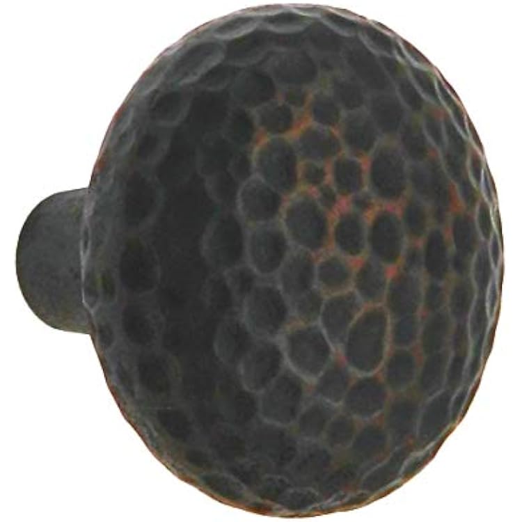 Warwick Rustic Bronze 1 38 Solid Hammered Round Cabinet Knob Pull DH1020BZ