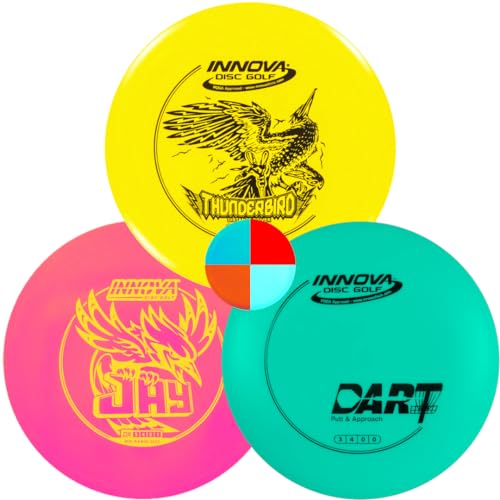 Innova Disc Golf DX 3 Disc Set | Driver, Midrange, Putter | Thunderbird, Jay, Dart  G3T Blank top mini
