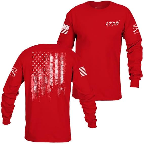 Grunt Style 1776 Flag Long Sleeve Men's Graphic Tee