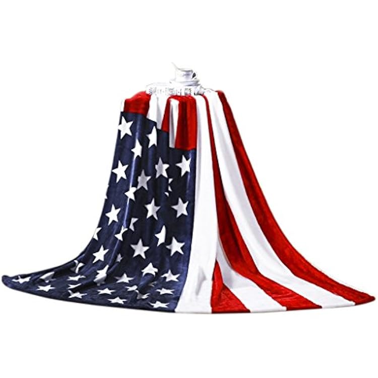 59x79 American Flag Bed Sofa Blanket Couch Cover Luxury Super Soft Flannel Warm Plush Fleece Bed Throw Quilt Blanket Bedspread for Bed Couch Sofa Car Travel Bedding Blankets Machine Washable