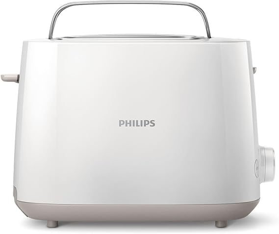 Philips Bread Toaster 2 Slots, 8 Settings, Dent Warmer, White [Energy Class A]