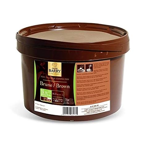 Cacao Barry Pate a Glacer Brune (Premium Dark Compound) 5kg Bucket | 39.1% fat; intense dark - chocolate taste - no tempering