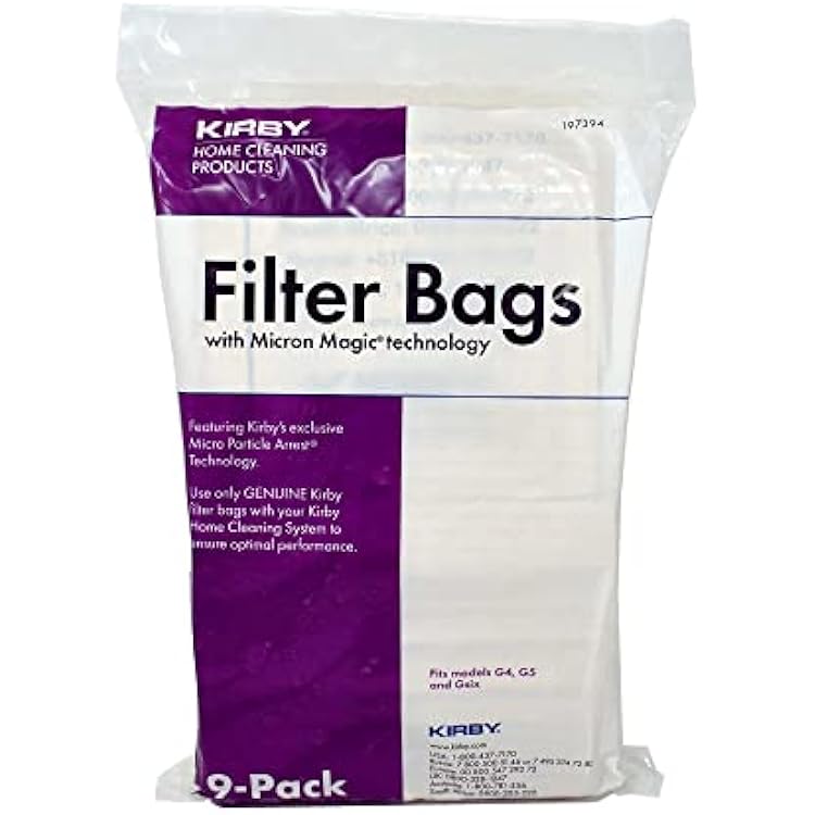 Kirby Part#197301 - Genuine Kirby Micron Magic Filtration Vacuum Bags Model G6 and Ultimate G 9 Bags & 1 belt