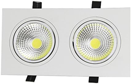 10W(2x5W) Dimmable Dual-Head LED COB Reccessed Ceiling Spot Light Fixture Bulb Cabinet Lamp White-Kit Pure White
