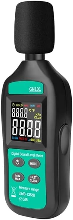 Digital Noise Meter 35db-135db Decibel Meter LCD Display Sound Level Meter High-Precision Sound Decibel Monitor