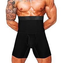 Mens Tummy Control Shapewear High Waist Slimming Bodysuit Shorts Boxer Briefs Body Shaper Long Leg Underwear