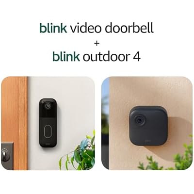 Blink Video Doorbell + Outdoor 4 Wireless smart security cameras, head-to-toe HD view, two-year battery life. Sync Module Core included 3 camera system + Video Doorbell