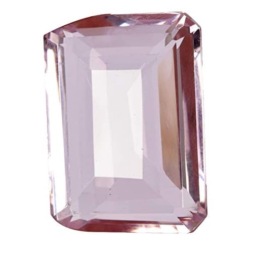REAL-GEMS 55.40 Ct Baby Pink Topaz Emerald Shaped Healing Crystal