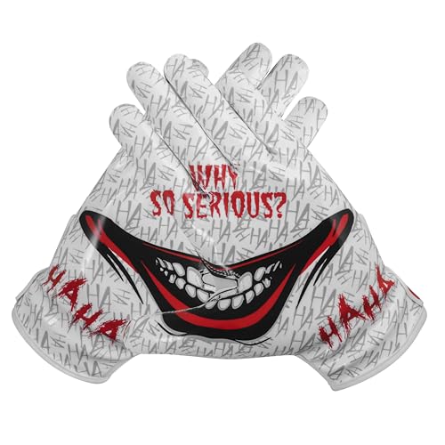 Youth Football Gloves American Reciever Villain Football Gloves for Adult Men Women and Boys with Super Sticky Silicone Grip Palms Ultimate Performance Boosters