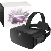 DESTEK V5 VR Headset for Phone wVR Gamepad, 128 Premium VR apps Included, Anti-Blue Eyes Protected HD Lenses, 110 FOV Virtual Reality Headsets for iPhone, Android Phone | Black
