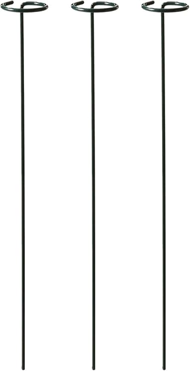 Bosmere 24" Single Plant Stem Support with 3" Hoop, 3-Pack