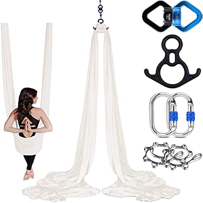 Aurora PRO Aerial Silks  Yoga Hammock Full Rigging Hardware Safety CE Certified - 100% Premium Nylon in 40 Denier