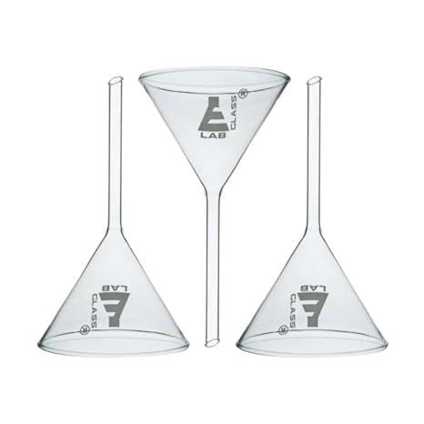 50mm Lab Glass Funnel | Borosilicate 3.3 Glass | Laboratory Short Stem Filter Funnel | Heat and Shock Proof | Size 50mm