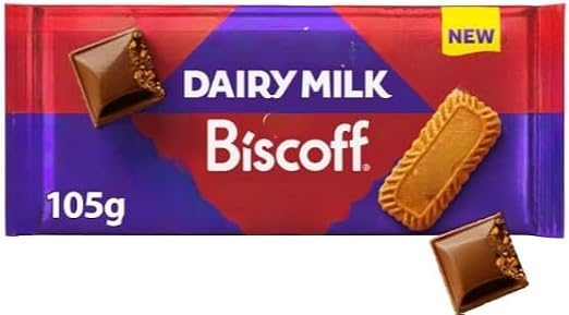 Dairy Milk Biscoff Chocolate Bar 105g (Pack of 4) Delicious Tasty And Twisty Treat Gift Hamper For Birthday,Christmas,Easter,New Year