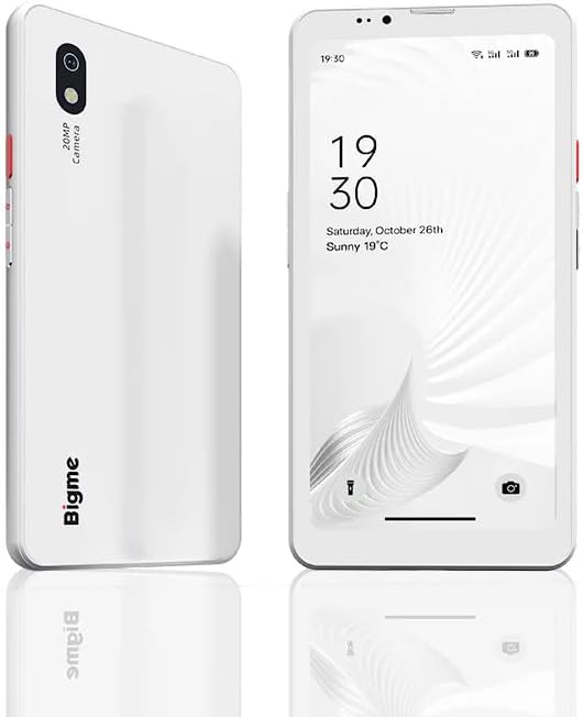 Bigme ePaper Smartphone 6.1 inch Hibreak Pro, 8+256GB Android 14 Smartphone, 36-Level Front Light, 4500 Battery, Black and White Version