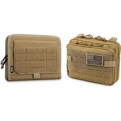WYNEX Tactical Folding Admin Pouch, Molle Tool Bag With Laser-Cut Design, Utility Organizer EDC Medical Bag, Nylon Pouches With Molle Attachment