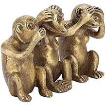 Monkey Statues, Three Monkeys Brass Monkeys HearNo Evil SeeNo Evil SpeakNo Wise Monkey Statues for Home Office Decorations