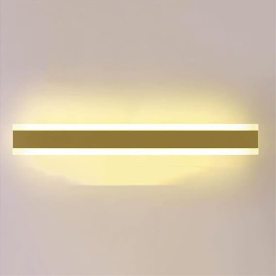 Modern Linear Wall Light Fixture, Rectangular LED Wall Sconce, Dimmable Long Strip Lamp for Bedroom, Living Room, Kitchen