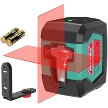 Laser Level, 50 Feet Cross Line Laser with Dual Module, Self Leveling Laser Level, Switchable Self-Leveling Vertical and Horizontal Line Construction Picture Hanging, Battery Included, Laser class: II