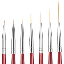 7 Pcs Rigger Artist Paint Brush, Highly Flexible Paint Brushes Extra Long Fine Point Tip Pinstriping Scroll Outlining Brush Fine Detail Paintbrushes for Watercolor Oil Gouache Pastry Cookie