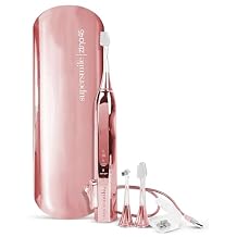 Supersmile Zina45TM Deluxe Sonic Pulse Toothbrush Rechargeable Electric Brush with Angled Head & Travel Case for Whiter Teeth and Healthier Gums, Rose Gold
