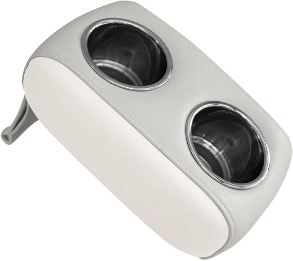 Wise 3059-1882 Pontoon Double Drink Holder with Stainless Steel Cup Holders, Marble / Brite White