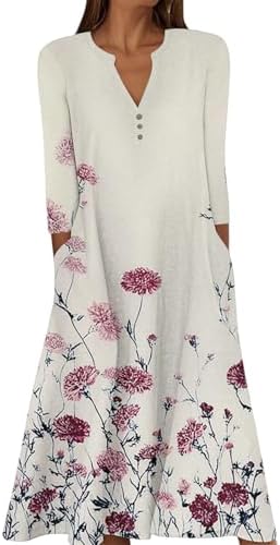 Womens Cocktail Dresses Gauze Wedding Baggy Travel Outfits Wrap Midi Long Sleeve V Neck Dress