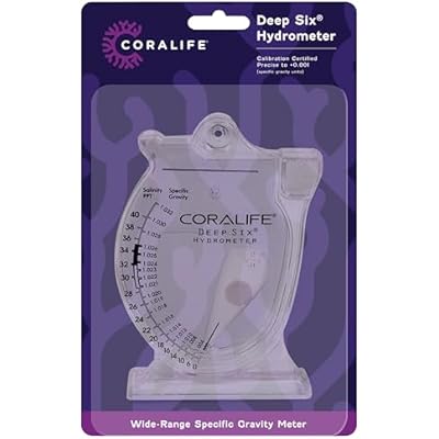 Coralife Aquarium Fish Tank Deep Six Hydrometer For Measuring Water Salinity PPT and Specific Gravity