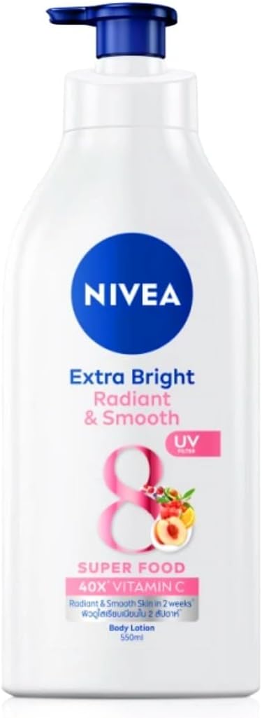 Nivea Extra Bright Radiant & Smooth 8 Super Food 40X Vitamin C Body Lotion UV Filter, 500ML