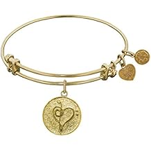 Stipple Finish Brass Music Bangle Bracelet, 7.25"