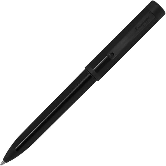 Montegrappa Zero ballpoint pen made of stainless steel and Montegrappite resin in ultra black, length: 14.3 cm, ISZEIBIC