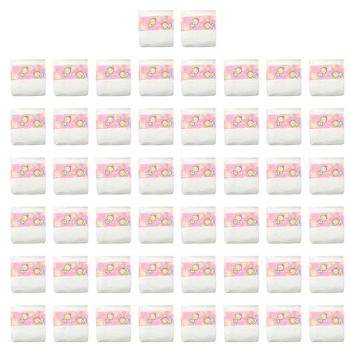 Charex Baby Doll Diapers Refill Value Pack,50-Piece Newborn Baby Dall Diapers Pack Fit 18-22Inch Dolls,Baby Doll Accessories for Ages 3