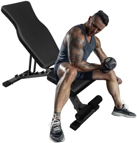 Weight Bench for Full Body Workout, Adjustable Strength Training Sit-up Chair, Multi-Purpose Foldable Incline/Decline Bench, Workout Equipment for Home Gym