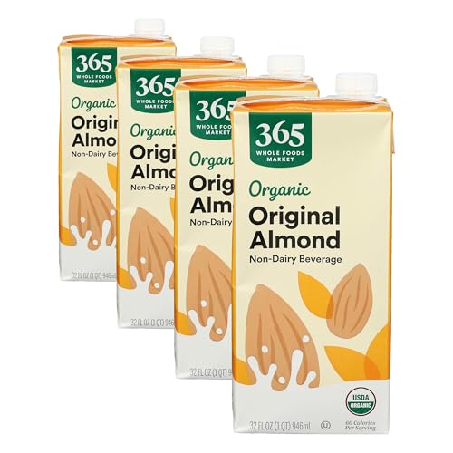 365 by Whole Foods Market, Organic Original Almond Milk, 32 Fl Oz Pack of 4