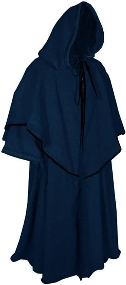 Medieval Hooded Cloak Monk Renaissance Robe Priest Robe Costume for Unisex Adult